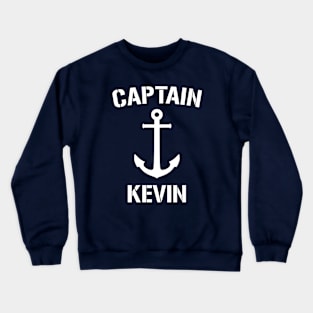 Nautical Captain Kevin Personalized Boat Anchor Crewneck Sweatshirt